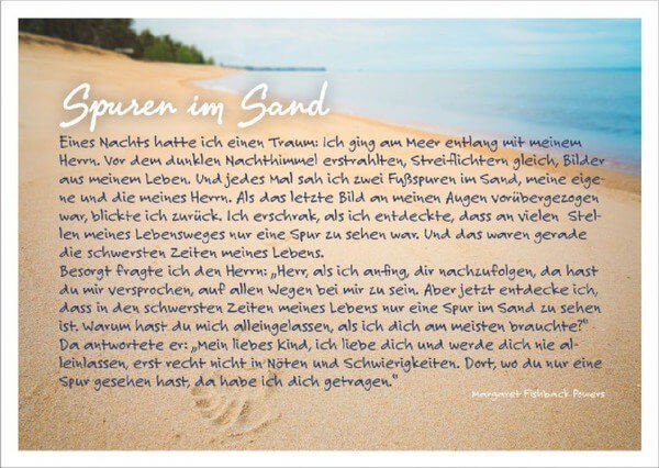 Postkarte - Spuren im Sand | LICHTZEICHEN Shop